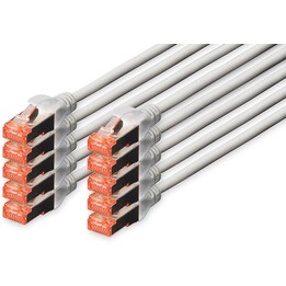 DIGITUS Professional CAT 6 S/FTP latiguillo 3m RJ-45 (M) paquete de 10 gris (latiguillo redondo DK-1644-030-10)