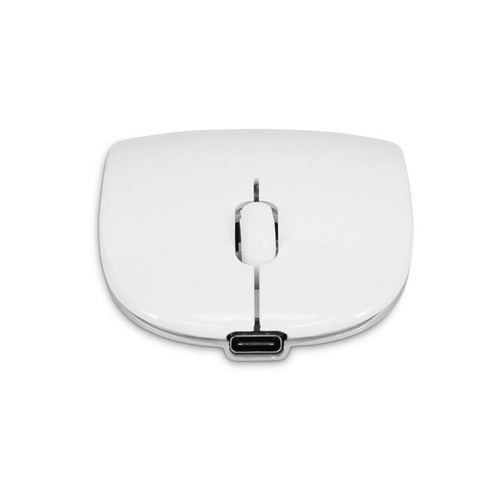 Master Mouse Bluetooth de carga inalámbrica con estándar Qi o USB-C, 2 botones y rueda de desplazamiento - plateado