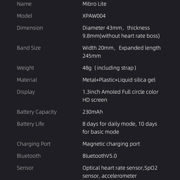 Xiaomi Mibro Lite Nero