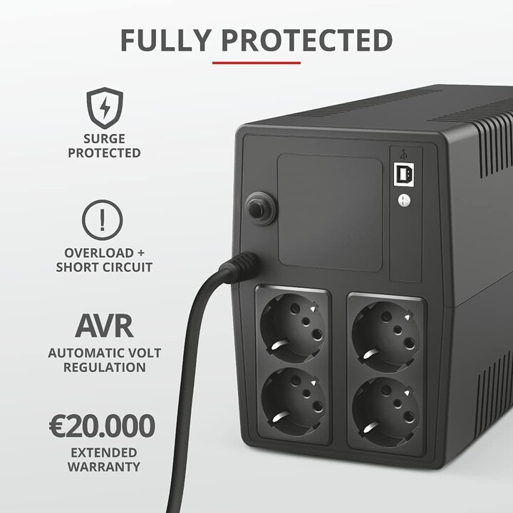 Trust Paxxon 1000VA UPS black