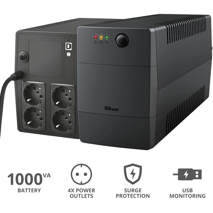 Trust Paxxon 1000VA UPS black