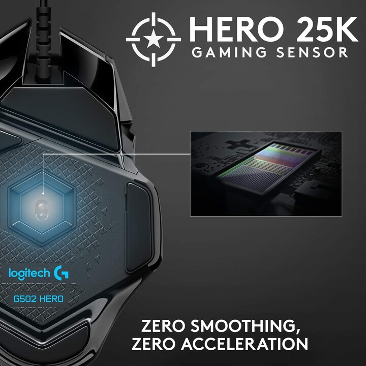Acc. Logitech Gaming Mouse G502 HERO Filaire Noir