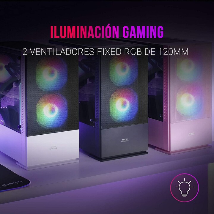 CAJA MICROATX MARS GAMING MCZ FRGB NEGRA USB 3.0