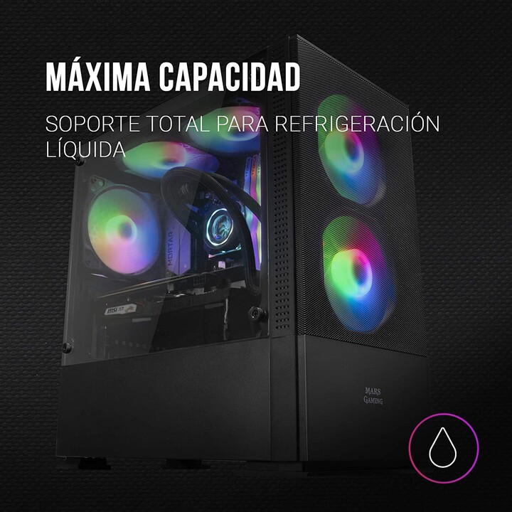 MICROATX MARS GAMINGBOX MCZ FRGB SCHWARZ USB 3.0