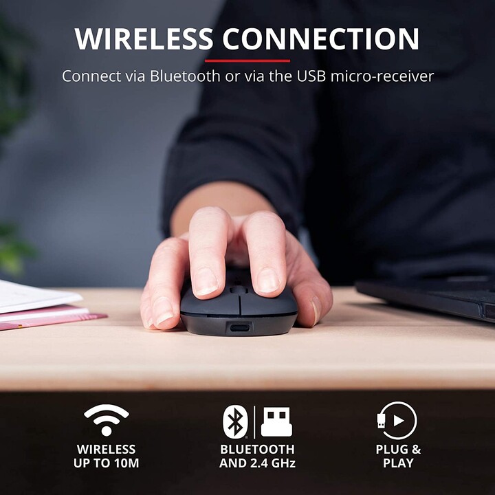 Trust Puck Wireless Bluetooth Mouse / Up to 1600 DPI