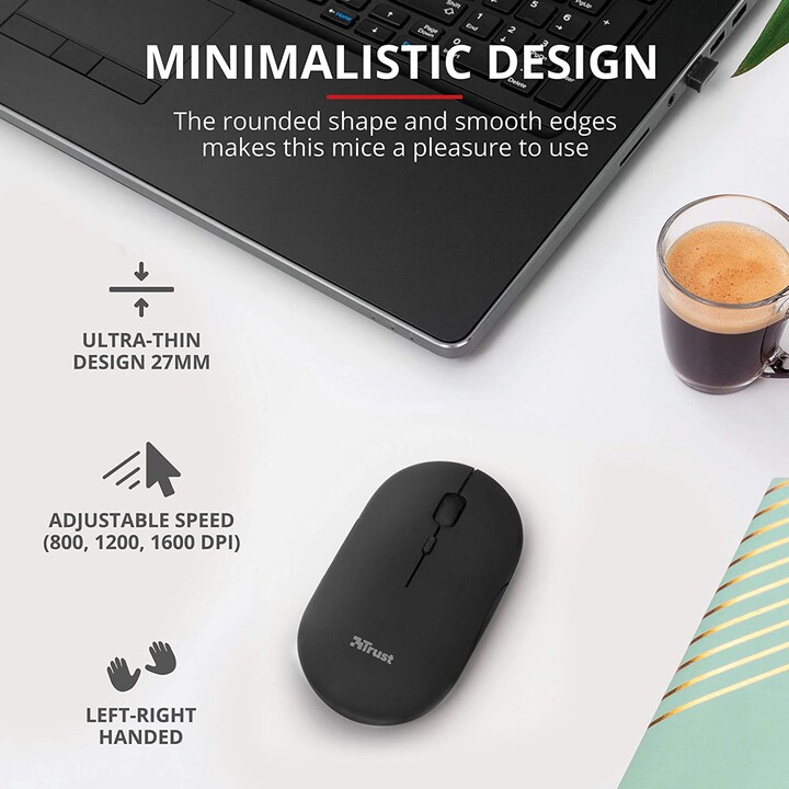 Vertrauen Sie Puck Wireless Bluetooth Mouse / Bis zu 1600 DPI