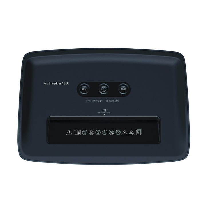 Distruggi HP Pro Shredder 15CC (livello di sicurezza 4, taglio particelle 4x35 mm, fino a 15 fogli 80 g/m², 55 dB)