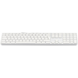 Tastiera USB con caratteri grandi Tastiera USB cablata a 110 tasti con 2 porte USB e coperchio superiore in alluminio - Tedesco