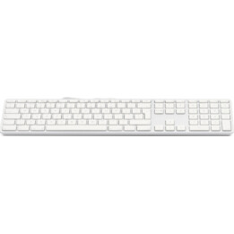 USB-Tastatur mit großer Schrift 110 Tasten, kabelgebundene USB-Tastatur mit 2x USB und oberer Abdeckung aus Aluminium – UK-Engli
