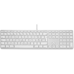 USB-Tastatur mit großer Schriftart 110 Tasten, kabelgebundene USB-Tastatur mit 2x USB und oberer Abdeckung aus Aluminium - Swiss