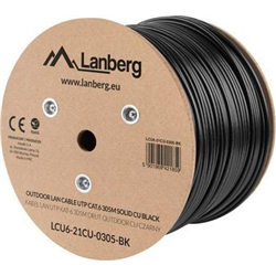 Lanberg LCU6-21CU-0305-BK Netzwerkkabel Schwarz 305 m Cat6 U/UTP (UTP)