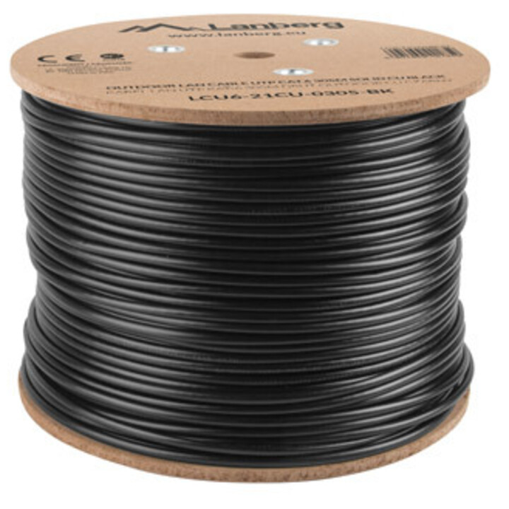 Lanberg LCU6-21CU-0305-BK Netzwerkkabel Schwarz 305 m Cat6 U/UTP (UTP)