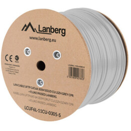 LANBERG KABEL UFTP KAT. 6A 305M DRAHT CU LSZH GRAU