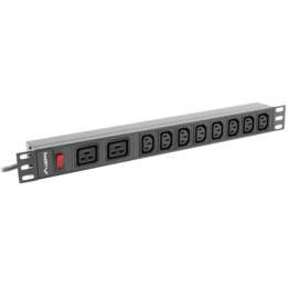 RACK PDU LANBERG POWER STRIP (1U, 16A,2XC19,8XC13)