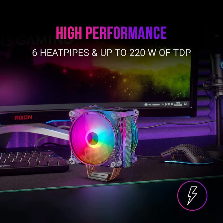 Ventilador con Disipador Mars Gaming MCPU66/ 12cm
