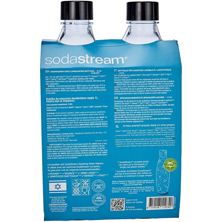 SodaStream 1741260410 Garrafa de bebida carbonatada consumível e acessório do carbonatador