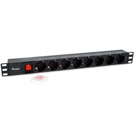 EQUIP 333286 ciabatta di alimentazione per rack 19" 8 prese Schuko nera