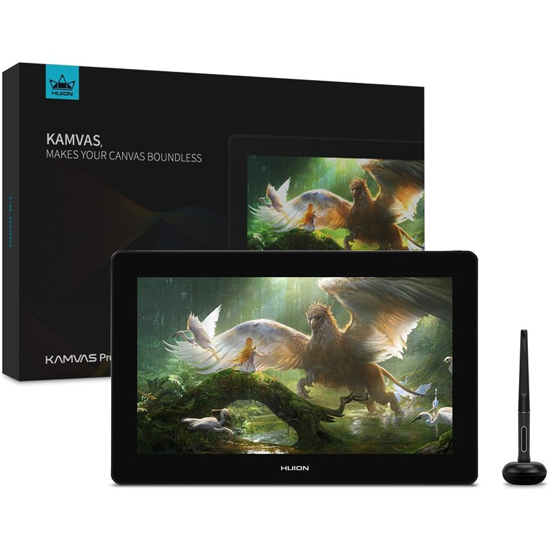HUION Kamvas Pro 16 4K Pen Tablet 5080 Lines Per Inch 345.60 x 194.40mm USB-C Dark Gray