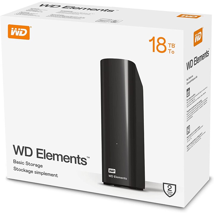 HDD esterno WD 3.5 18TB Elements Desktop WDBWLG0180HBK-EESN