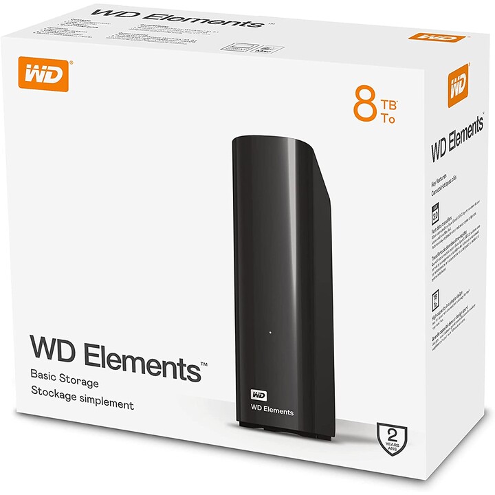 HDD esterno WD 3.5 8TB Elements Desktop WDBWLG0080HBK-EESN