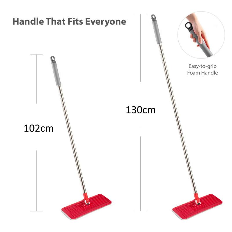 Flat Mop + Bucket + Telescopic Pole + 2 x Microfibre Pad 5.7L Floor Cleaning XXL Set Rotating Head - Imagen 6