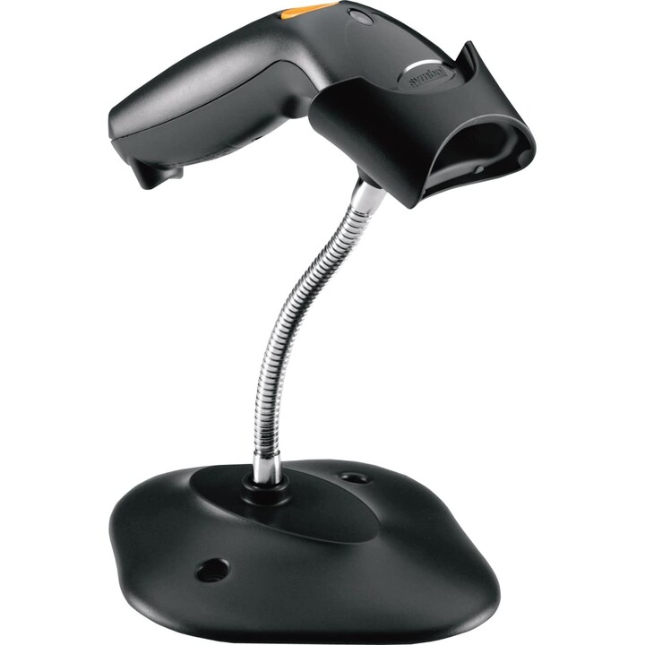 Zebra Barcode Handscanner LS1203 - USB Kit schwarz ( 1D, kabelgebunden,Standard Scanner, inkl. Ständer, inkl. USB-Kabel)