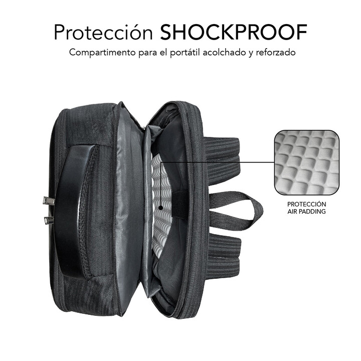 Mochila Subblim Business V2 AP para laptops de até 15,6'/porta USB/preta