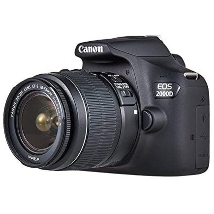 Fotocamera Reflex Canon Eos 2000D +Ef-S 18-55Mm Nera