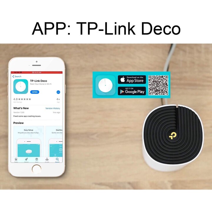 TP-LINK DECO E4 (1-pack) Doble banda (2,4 GHz / 5 GHz) Wi-Fi 5 (802.11ac) Blanco, Gris Interno