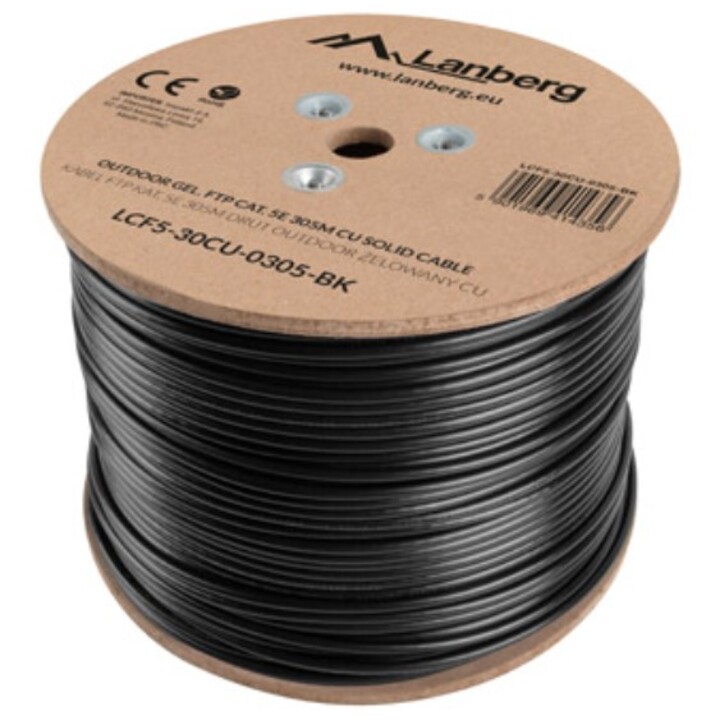 Lanberg LCF5-30CU-0305-BK Netzwerkkabel Schwarz 305 m Cat5e F/UTP (FTP)