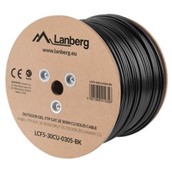 Lanberg LCF5-30CU-0305-BK câble de réseau Noir 305 m Cat5e F/UTP (FTP)