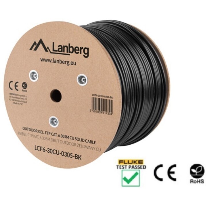 Lanberg LCF6-30CU-0305-BK network cable Black 305 m Cat6
