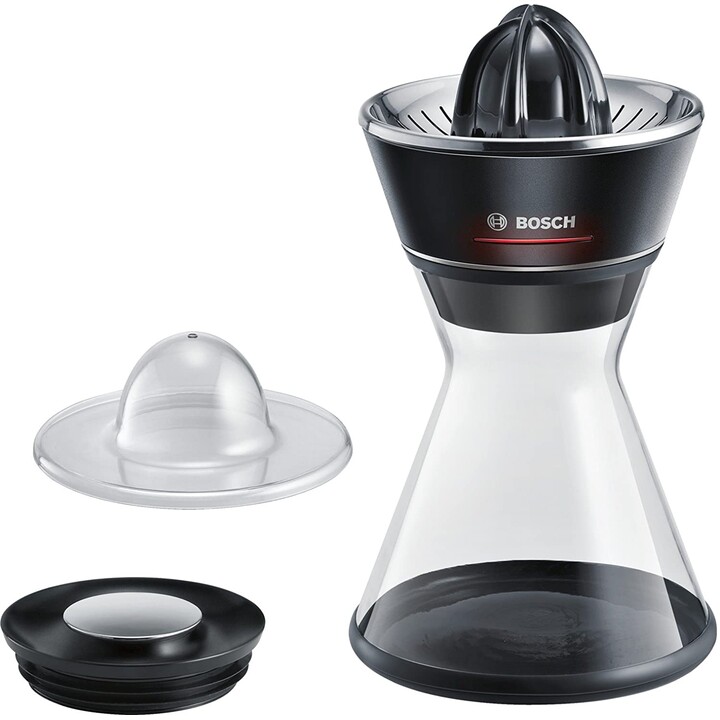 Espremedores de citrinos Bosch MCP72GPB Plástico, Aço inoxidável Preto, Transparente