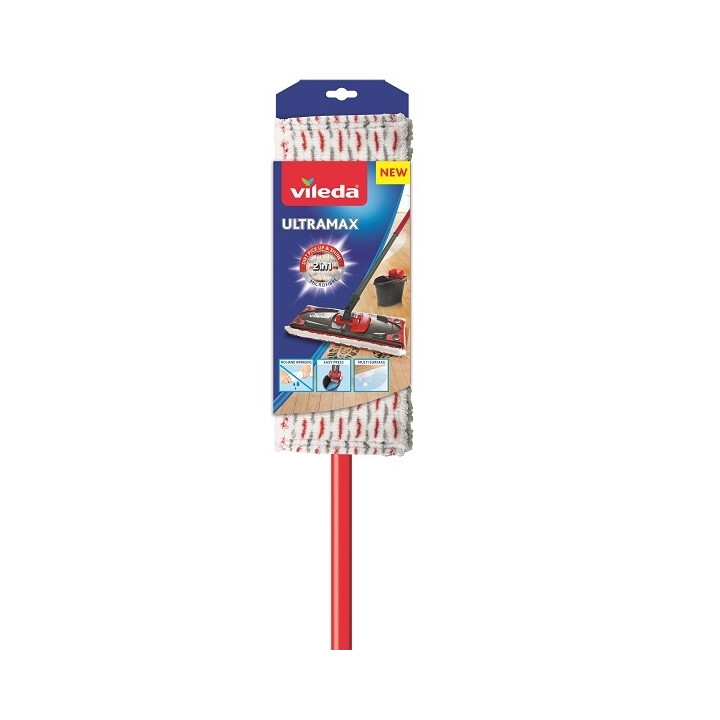 Vileda Ultramax Mop fregona Fibra Húmedo Negro, Rojo