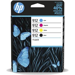 Cartuchos de impresora HP Original 912: paquete de 4 (6ZC74AE) (cian, magenta, amarillo, negro)