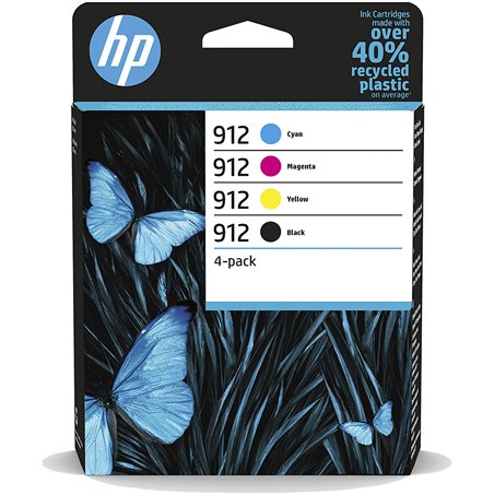 Cartuchos de impresora HP Original 912: paquete de 4 (6ZC74AE) (cian, magenta, amarillo, negro)