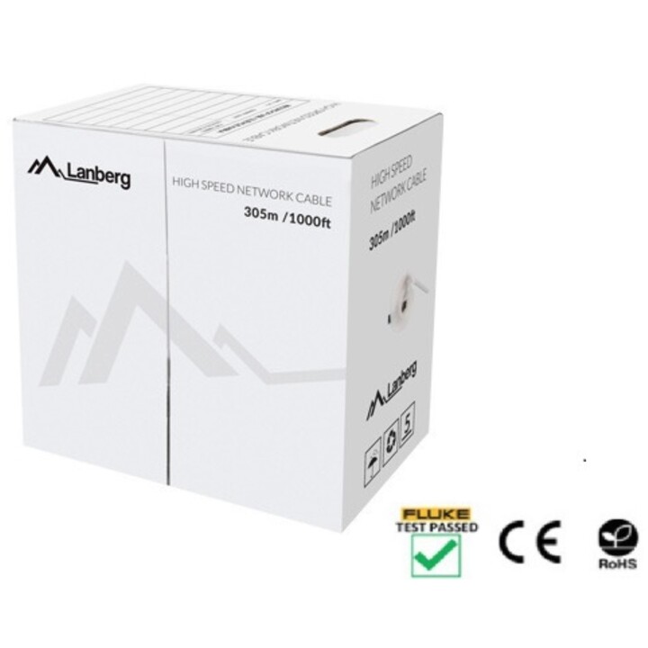 LANBERG KABEL UTP KAT.5E 305M DRAHT CU GELB FLUKE