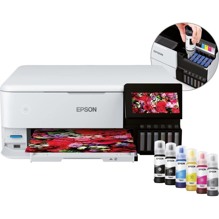 Multifunzione ricaricabile a colori Epson Ecotank ET-8500 WiFi / Duplex / Bianco