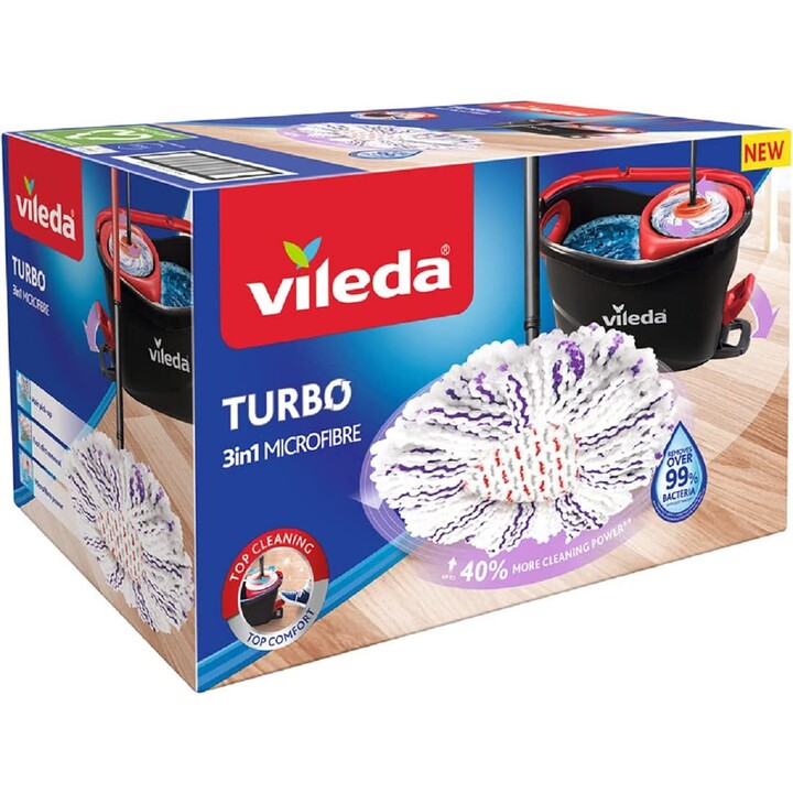 Vileda 4023103227446 mopa, fregona y cubo Tanque individual Negro, Rojo