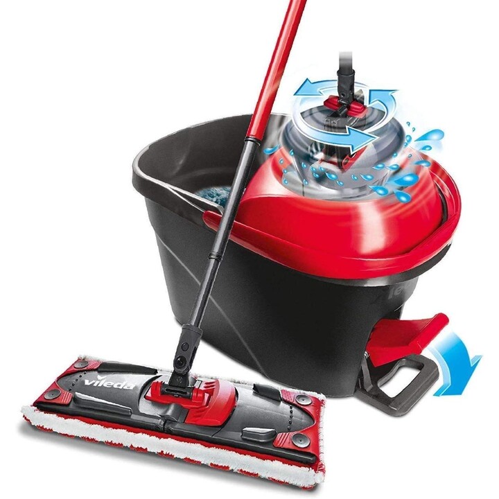 Vileda Ultramax Mop fregona Fibra Húmedo Negro, Rojo