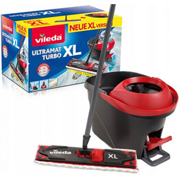 Vileda Ultramat Turbo XL fregona Seca y húmeda Microfibra Negro, Rojo