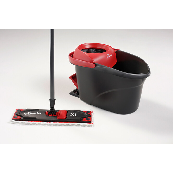 Vileda Ultramat Turbo XL fregona Seca y húmeda Microfibra Negro, Rojo