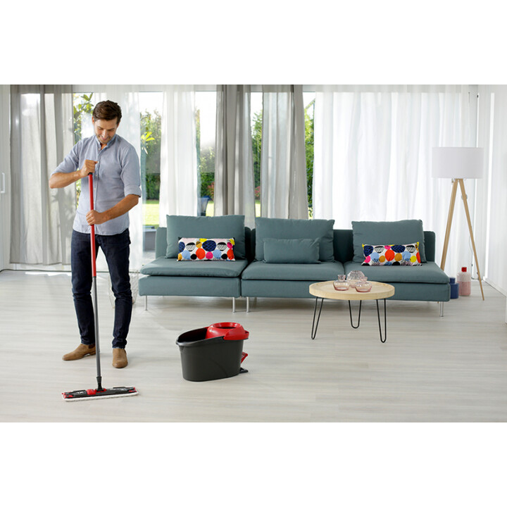 Vileda Ultramat Turbo XL fregona Seca y húmeda Microfibra Negro, Rojo