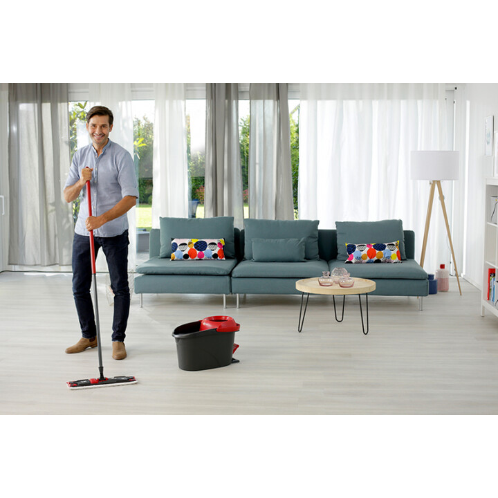 Vileda Ultramat Turbo XL fregona Seca y húmeda Microfibra Negro, Rojo