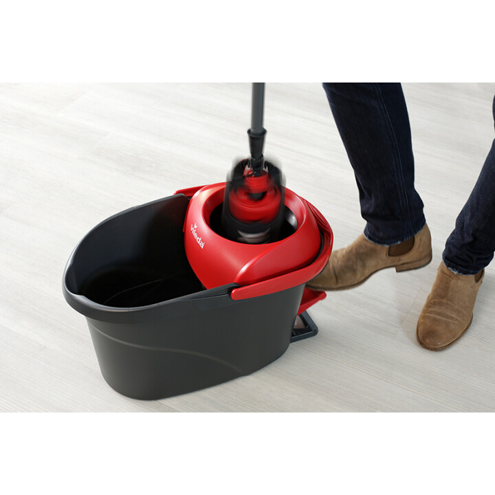 Vileda Ultramat Turbo XL fregona Seca y húmeda Microfibra Negro, Rojo
