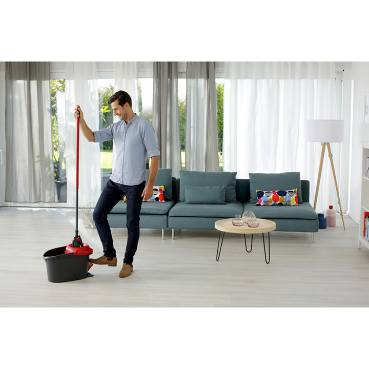 Vileda Ultramat Turbo XL fregona Seca y húmeda Microfibra Negro, Rojo