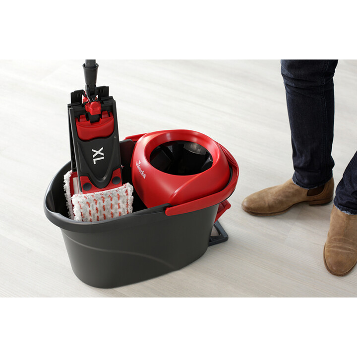 Vileda Ultramat Turbo XL fregona Seca y húmeda Microfibra Negro, Rojo