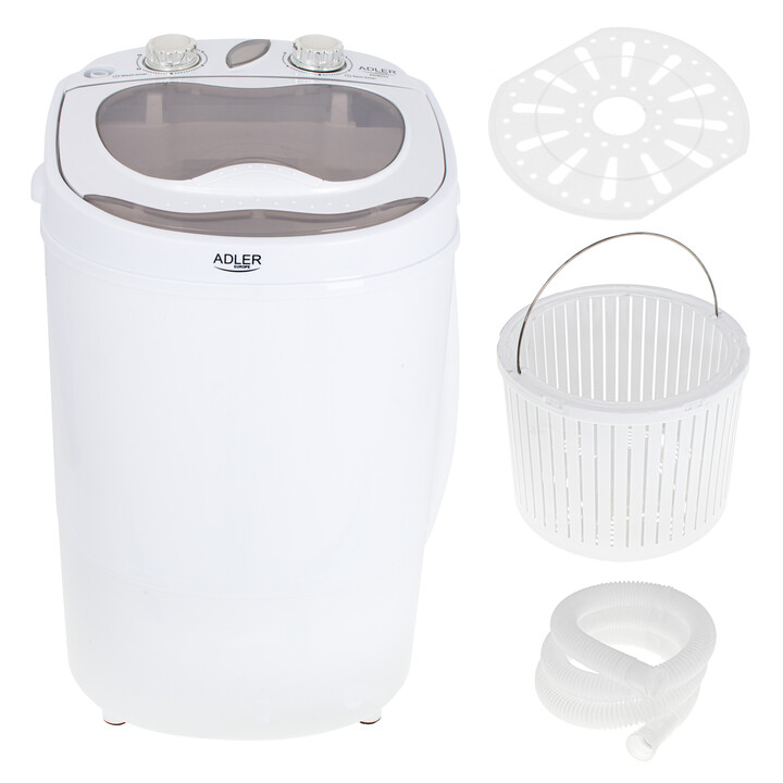 Adler AD 8055 lavadora Carga superior 3 kg Crema de color, Blanco