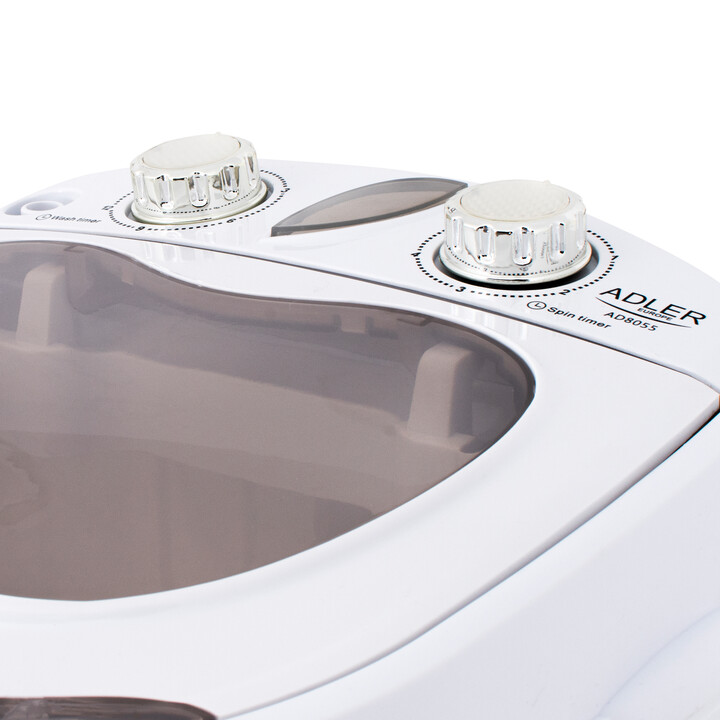 Adler AD 8055 lavadora Carga superior 3 kg Crema de color, Blanco
