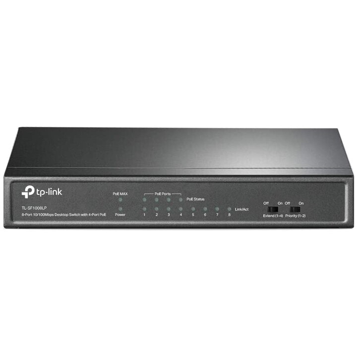 TP-LINK TL-SF1008LP switch Unmanaged Fast Ethernet (10/100) Power over Ethernet (PoE) Black